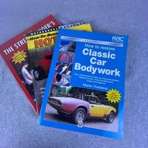 Lot of 3 Hot Rod & Classic Car Restoration Books Bodywork Street Rod How-To‎